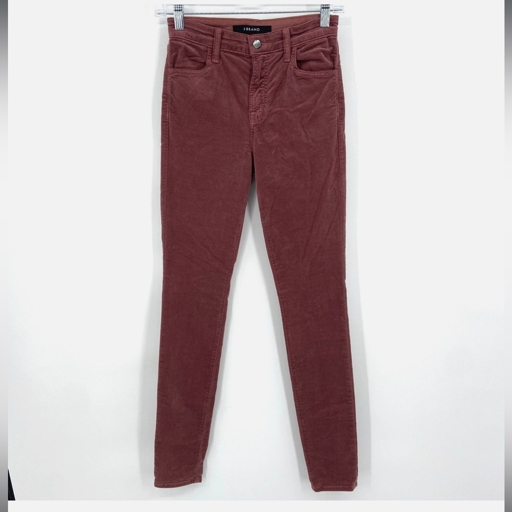 NWT. Size 28. J Brand Mid-Rise Super Skinny Luxe Sateen Pants - Imperial (mauve) - Picture 7 of 11